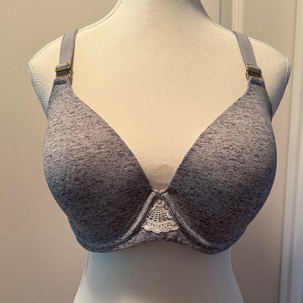 Soma Heather Gray Lace Accent Bra